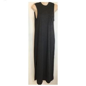 ATM “muscle tee” maxi dress donegal heathered charcoal